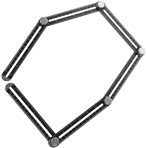 HYTROVE Professional Six-Fold Ruler Tile Opening Locator Punch Template Tool Woodworking Puncher Auxiliary for Carpentry and Tile Drilling