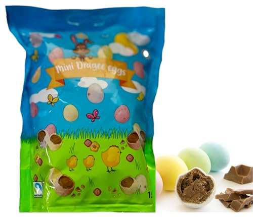 Confezione da 150 Grammi di Mini Ovetti Pasquali Ricoperti di Zucchero e Ripieni di Finissimo Cioccolato al Latte