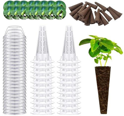 Generico Spugne da Coltivazione,96 Pezzi Terriccio Riutilizzabile per la Crescita | Kit Idroponico di Coltura - per Giardinaggio e Piantumazione Interno ed Esterno, Casa, Cortile e Fattoria
