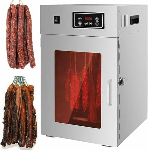 ByBoDi 800-W-Biltong-Box & Dörrgerät, Edelstahl-Trockenschrank, Dörrgerät für Beef Jerky mit digitaler Steuerung, 14 Haken, 360° drehbarer Edelstahl-Wursttrockner