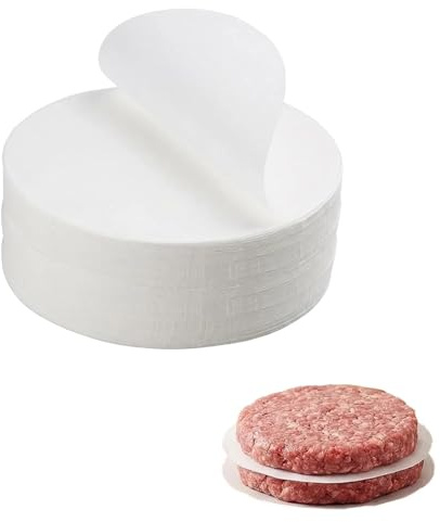 550 Feuilles Non Adhésives Pour Hamburgers de 10 cm Papier Rond Résistant à la Chaleur et à l’Huile la Conservation des Boulettes de Viande papier pour steak haché, moule steak haché