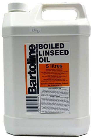 Bartoline Boiled Linseed Oil 5L – Fast-Drying Wood Treatment for Softwood Garden Furniture, Nourishes, Restores & Protects Outdoor Timber - Weather-Resistant Finish