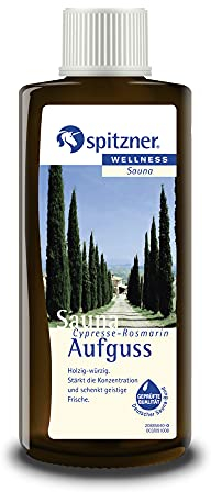 spitzner Essenza per sauna benessere, cipresso-rosmarino (190ml) concentrato di infuso piacevolmente profumato e lenitivo