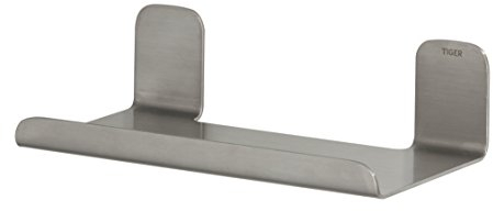 Tiger Colar Ablage zum Kleben, 18 cm, Edelstahl gebürstet, mit integrierter Klebefolie zur Montage ohne Bohren