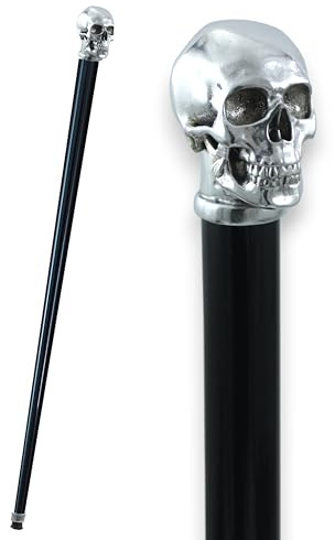 CAVAGNINI Gehstock Totenkopf Holz Personalisiert Herren Damen Handgefertigt | Spazierstock schwarz Vintage Herren Damen Geschenkidee Italienische Handwerkskunst Luxus Made in Italy Accessoire