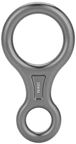 MAGT Klettern Descender, 35KN Abseilgerät Klettern 8 Descender Abseilring Rescue 8 Ring Descender Kletterausrüstung für Outdoor Klettern(Farbe : Grau)