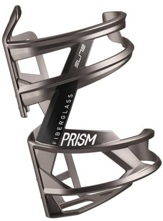 Elite Prism Rechts – Titanium Metal Flaschenhalter Schwarze Grafik – Leichter Trinkflaschenhalter für MTB Rennrad Gravel E-Bike – Stabil Universal Side-Entry