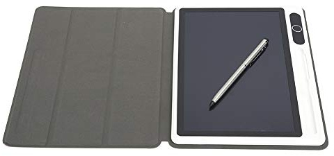 Blocco note elettronico da 10 pollici Tablet LCD Tablet da disegno Forniture commerciali Tecnologia di laminazione ad alta tecnologia(Black (with leather case))