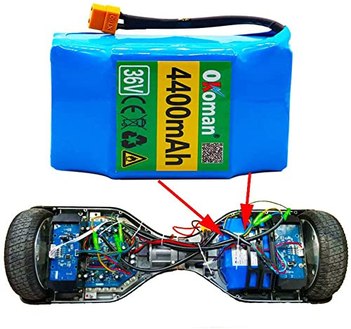 Hoverboard Battery, Rechargeable 36V 4.4ah Lithium Battery For Electric Segway 6.5 '' 8.5 '' 10 '' Hoverboard Balance Scooter Kid Smart DIY Unicycle