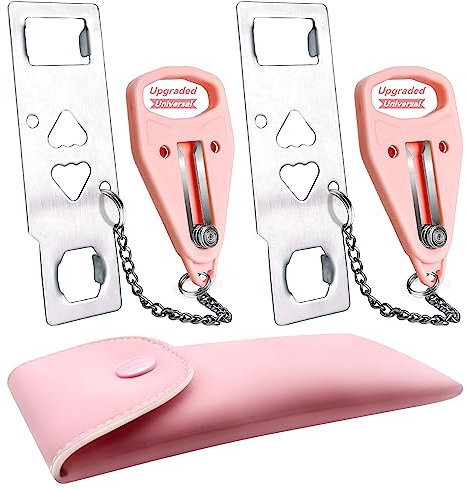 AceMining 2 Pack Portable Door Lock, Hotel Travel Door Lock Security