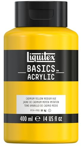 LIQUITEX Basics Acrylic Paint, Cadmium Yellow Medium Hue, 400 ml Bottle