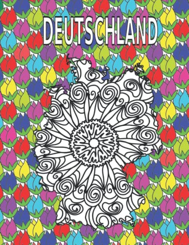 Malbuch für Erwachsene Landkarte Deutschlandkarte Mandala, Stress abbauen, Entspannen, Kreativität fördern, Antistress