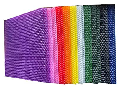 Atozbit DIY Candles Sheet, Beeswax Honeycomb Candle Kit (8×8 in) - 20pcs in 10 Colors, with 30pcs Cotton Wicks (8 inch for Each), Make Ideal Candles for Adults, Multicolor