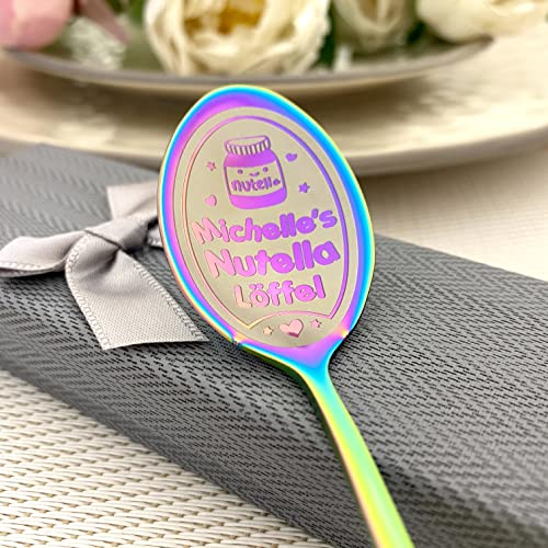 Individueller schoko löffel mit langem griff - Persönlicher gravur elegant geschenk für sсhokolade-liebhaber – schokoladenlöffel - nuss-nougat-creme löffel - Überraschung für Naschkatzen