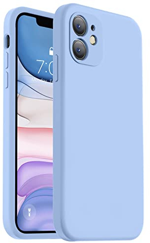 Vooii Compatible with iPhone 11 Case, Upgraded Liquid Silicone with [Flat Edges] [Camera Protection] [Fit for Battery Charger Cases] Phone Case for iPhone 11 6.1 inch - Light Blue