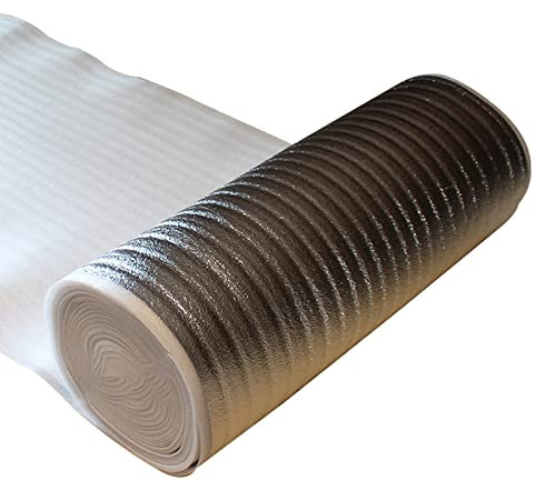 HARICSET Foglio di Alluminio Isolamento Anticalpestio Sottopavimento per Laminato Spessore 2mm di Isolamento Acustico da Calpestio Isolamento del Pavimento per Parquet Laminato(Size:1 * 35m)