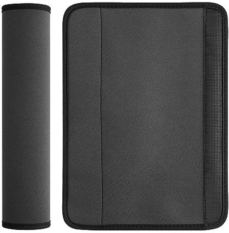 kwmobile 2X Sicherheitsgurtbezug - Neopren Gurtpolster Set - Bezug Set für Sicherheitsgurt - Grau