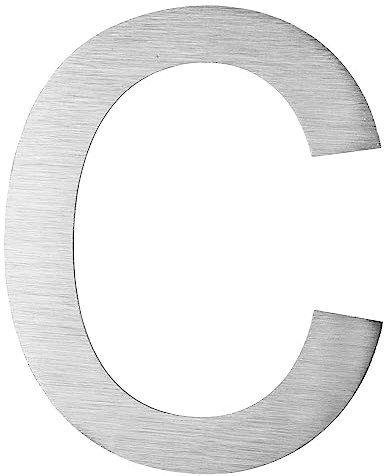 V2Aox Acier Inoxydable Numéro de Maison Grand c Signe de numéro de Maison Numéros de Maison Signe Brossé 2D Arial