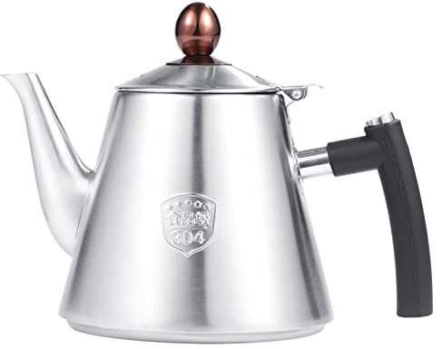 Stovetop Tea Kettle 1.2L Stainless Steel Stovetop Tea Kettle Tea Coffee Maker Kettle with Heat Resistant Silicone Handle Coffee Maker Kitchen Supplies for Quick Brewing Water Brewing Tea(Sanding)