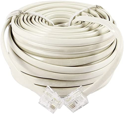 XYWHPGV Connettore del cavo di prolunga telefonica RJ11 6P4C da 15 m 49 piedi grigio bianco(a092f 14667 0d9c0 0e461 8602d 39a54