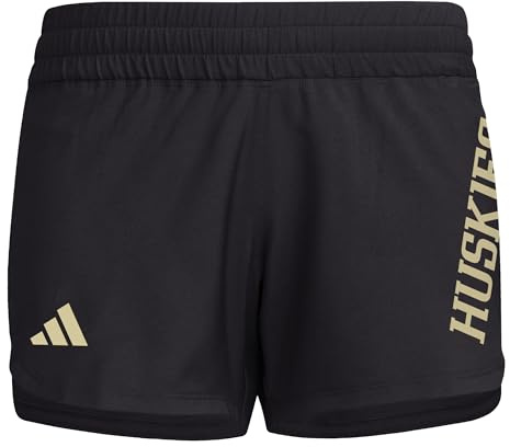 adidas Pantalones Cortos Tejidos para Mujer, Black Team Sand/University of Washington, XS/8 cm Entrepierna