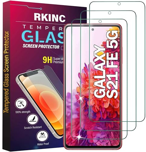 RKINC 3 Stück, Panzerglas Schutz Glas für Samsung Galaxy S21 FE 5G, Panzer HD Displayschutzfolie, 0,33 mm kratzfest, splitterfrei, blasenfrei, lebenslangeGarantie