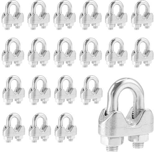 NAMYEUT 20 Stück M5 Drahtseilklemme Edelstahl, 5mm Bügelseilklemme, Wire Rope Clamp, U Bolzen Bügelform Drahtseil Seilklemme für 5mm Drahtseil und Stahlseil