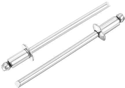 sourcing map Blindnieten aus 304 Edelstahl, offene Blindnieten für Heimwerker, Blech, Autoreparaturen, Möbel, Boot und Kanalarbeiten, Silberfarben, 120 Stück