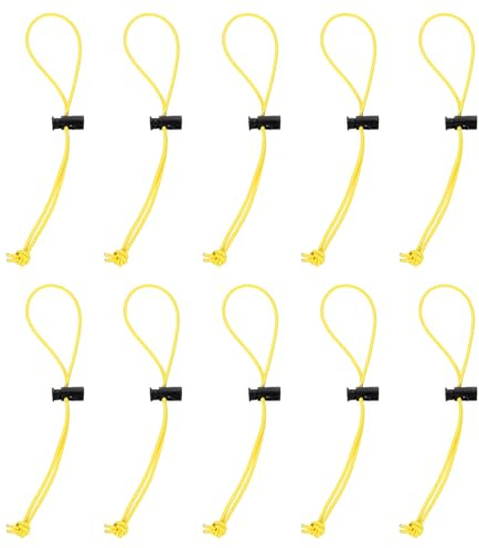 sourcing map 10pcs Elastic Cable Tie 9.84 Multipurpose Extra Thick Cable Organizer Adjustable Cable Strap Toggle Tie Reusable Tangle for Home Office Travel, Yellow