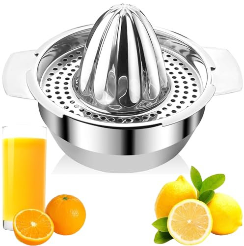 Wydexint Presse Agrume Manuel Inox, 400ml, Pour Citrons, Limes, Oranges, Pamplemousses Et Agrumes