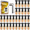 Taiss 30 ensembles de vis M6x25 meubles M6x15 inserts filetés en bois, écroulements, écroulements de tuiles en bois inserts boulons de fixation Connecteurs