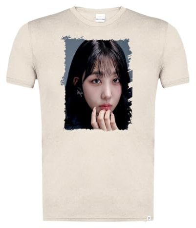 Camiseta Blanco Natural con Imagen A Todo Color UDTT Personaje KPOP Cantante 2025 Koo Han Na Moda Verano Tshirt