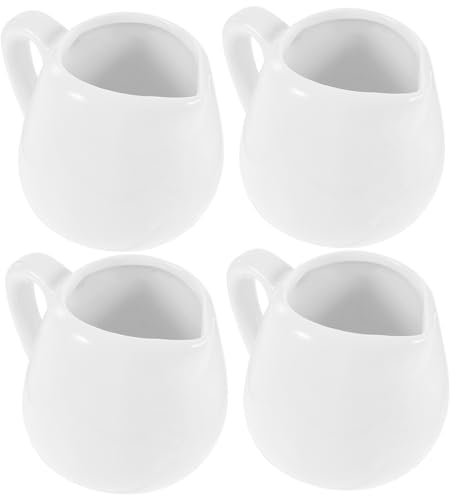PAMINGONO 4pièces Pot à Lait Céramique Avec Bec Verseur Pour Sirop Et Crème Lot De Récipients Multifonctions Pour Maison Café