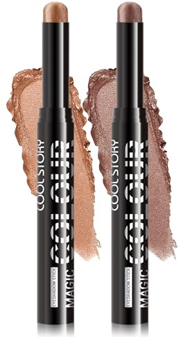 Jutqut 2PCS Glitzer Lidschatten Stift-Shimmer Eyeshadow Stick Crayon,E11+14 | Shimmer, Cream Finish, Hervorhebung Pigmentierter, Glänzender, Langanhaltend, Knitterfrei
