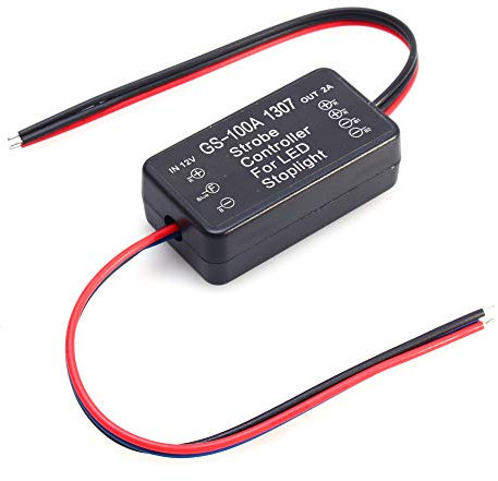 Wakects Modulo Controller Flash Strobo LED per Freno GS-100A 1307, Lampeggiatore per Auto e Veicoli, Design Compatto, Facile Installazione
