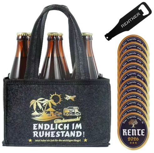 ZIENZENGYA Rentner Geschenk Mann, Ruhestand Geschenk Männerhandtasche Bier