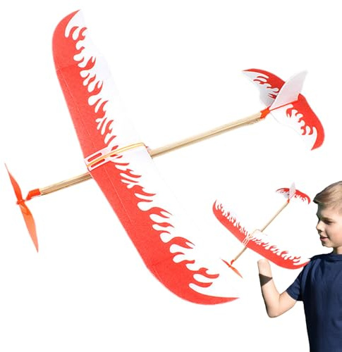 Generisch Elastic Band Aeroplane with Spring Drive, Realistic Throwing Glider Aeroplane, Glider Games for Children Adults Sports & Outdoor Leisure
