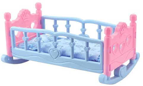 ORFOFE Lit Poupée Bébé 37 cm Berceau Jouet pour Filles Accessoires Maison de Poupée Décoration Jouet Rôle Enfants Créatif