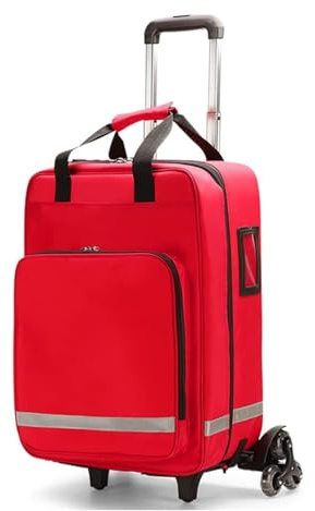 Kit di Primo Soccorso con Ruote e Maniglia Rimovibile – Organizzazione Medica per Casa, Auto, Viaggi, Escursionismo, Campeggio ed Emergenze