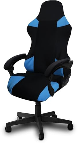 Kitegrese Funda Gruesa para Silla Gaming, Tejido de Malla Suave y Transpirable, Funda para Asiento de Silla Gaming Resistente a arañazos de Gato(Style 2,Black Blue)