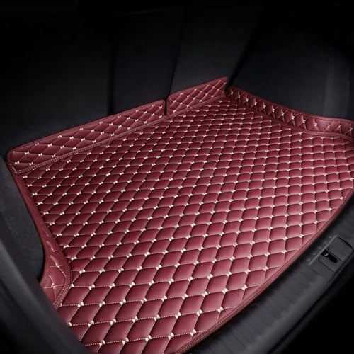 Kofferraum Schutzmatte für Ford S-MAX 2015-2023 Passgenaue aus XPE-Material, Kofferraumwanne Matte, Verschleißfest und Leicht zu Installieren(Rot)