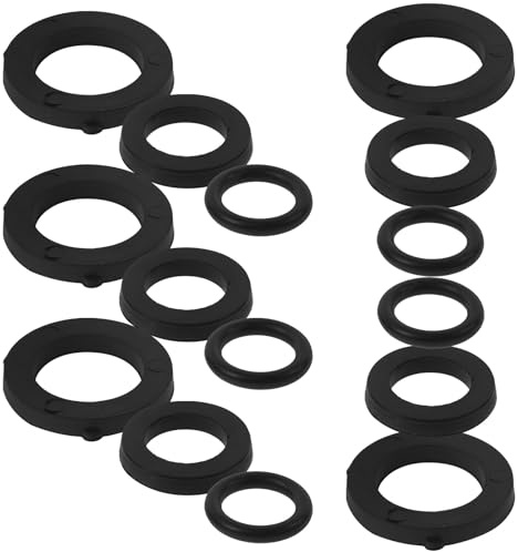 Healifty 18pcs Garden Hose Rubber Washers Seal Rings Kit for Water Hose Repair Sturdy Gaskets Compatible Garden Taps and Outdoor Watering Equipment