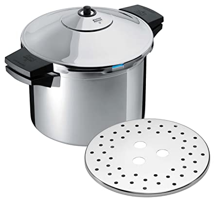 KUHN RIKON Duromatic Inox Autocuiseur avec poignées latérales 22 cm 4 litres, induction, acier inoxydable