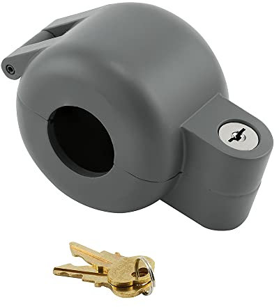 Prime-Line S 4180 Door Knob Lock-Out Device – Prevents Turning of Door Knob and Access to Keyhole, Can be Used for Home Rentals, Evictions, Job Sites and More – Keyed Alike, Diecast, Gray (Single
