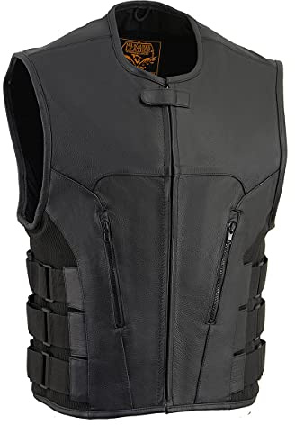 Milwaukee Leather Mens Motorcycle Powersports-protective-vests, Black, Large US