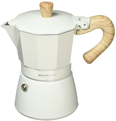BRANDANI 53992 Naturalexpress - Caffettiera da 3 tazze, in alluminio, colore: Bianco