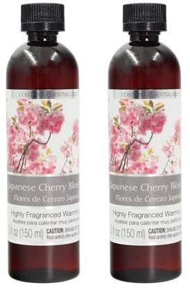 Hosley Japanese Cherry Blossom Fragrance Warming Oils, Set of 2, 5oz Each. Ideal Gift for Weddings, spa, Reiki, Meditation, Bathroom Settings.P1