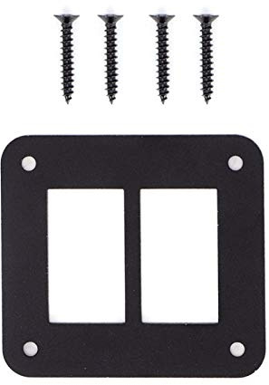 Yctze pour interrupteur a bascule 12v Support de boîtier de panneau d'interrupteur à bascule de bateau de remorque de voiture en aluminium noir à 2 voies Support de panneau de
