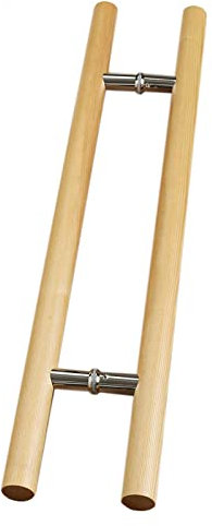 Rustikaler Schiebegriff für Scheunentore, doppelseitig montierter Holztürgriff für Glastüren/Haustüren, H-Typ Innen- und Außentürgriff (Color : A, Size : 80cm(31.5in)) (A 60cm(