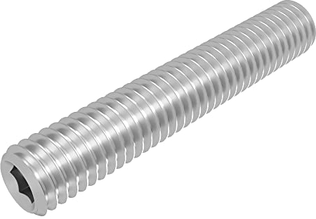 SECCARO Perni filettati con attacco conico M6 x 35 mm, in acciaio inox V2A VA A2, DIN 913/ISO 4026, esagonali, 20 pezzi